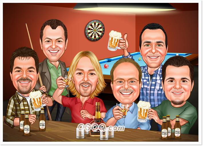 Friends Club Caricatures