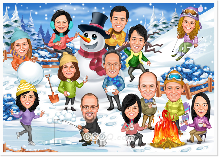 Friends Club Caricatures