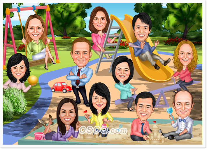 Friends Group Caricatures
