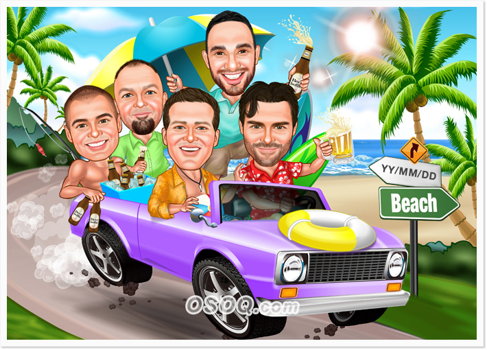 Friends Group Caricatures