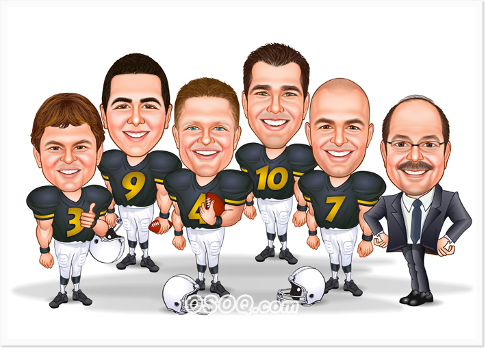 Football Team Caricatures