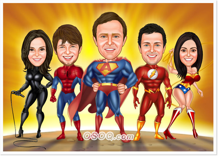Superhero Caricatures | osoq.com