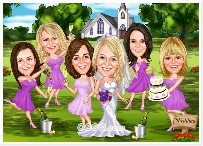 Wedding Party Caricatures