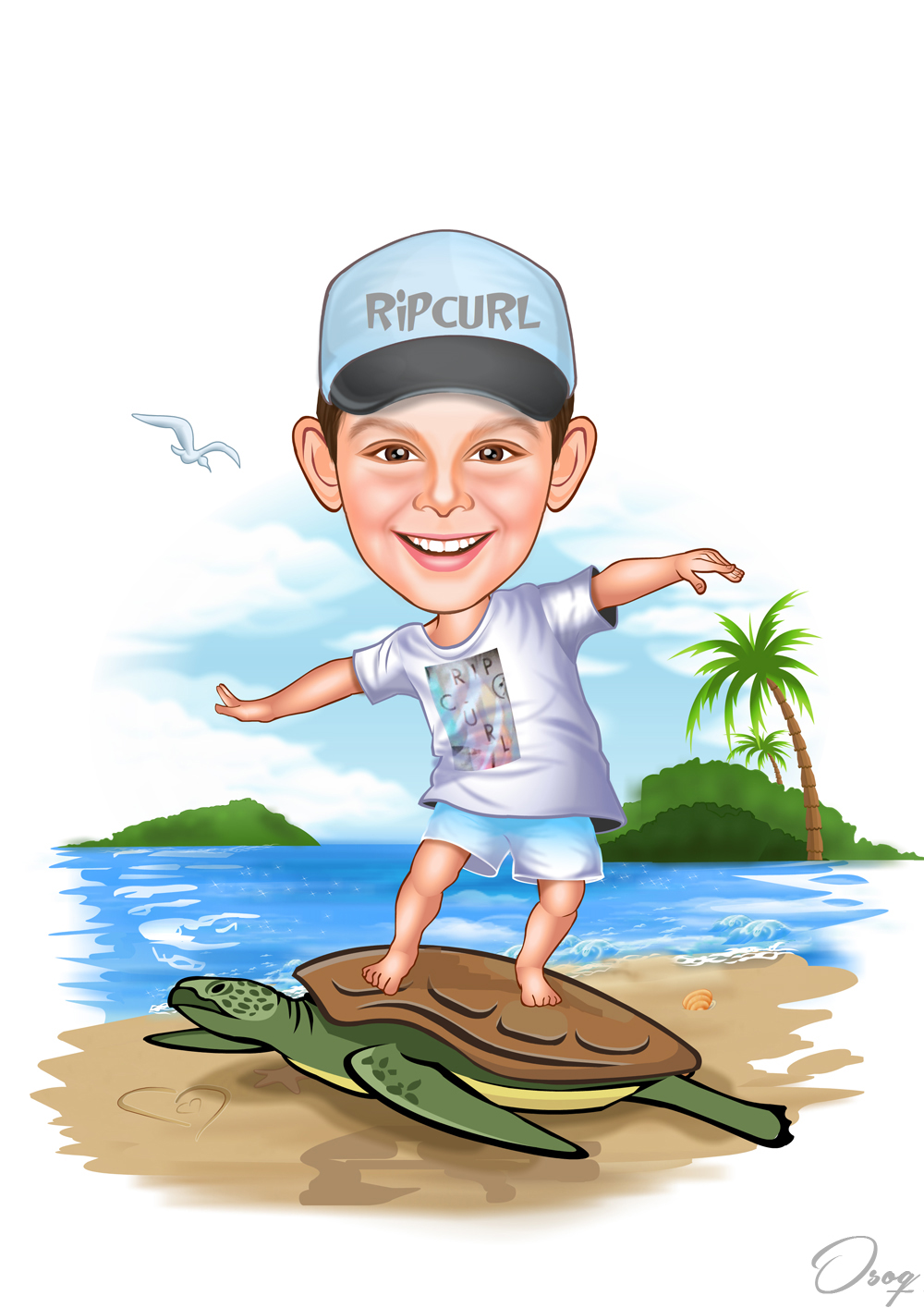 Рисунок мальчика на море