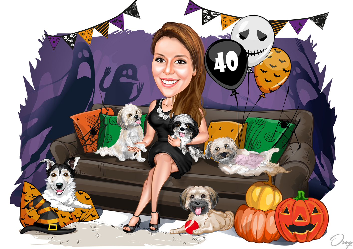Dog Halloween Cartoon