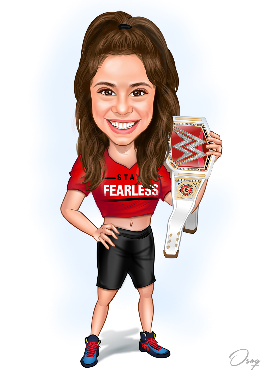 Girl Wrestler Cartoon