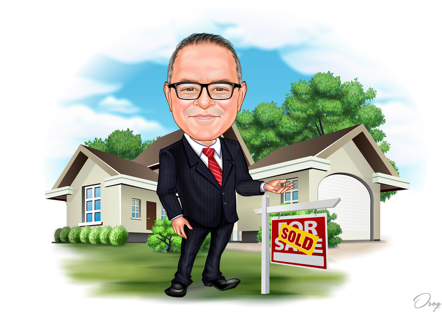 Cartoon House Sign