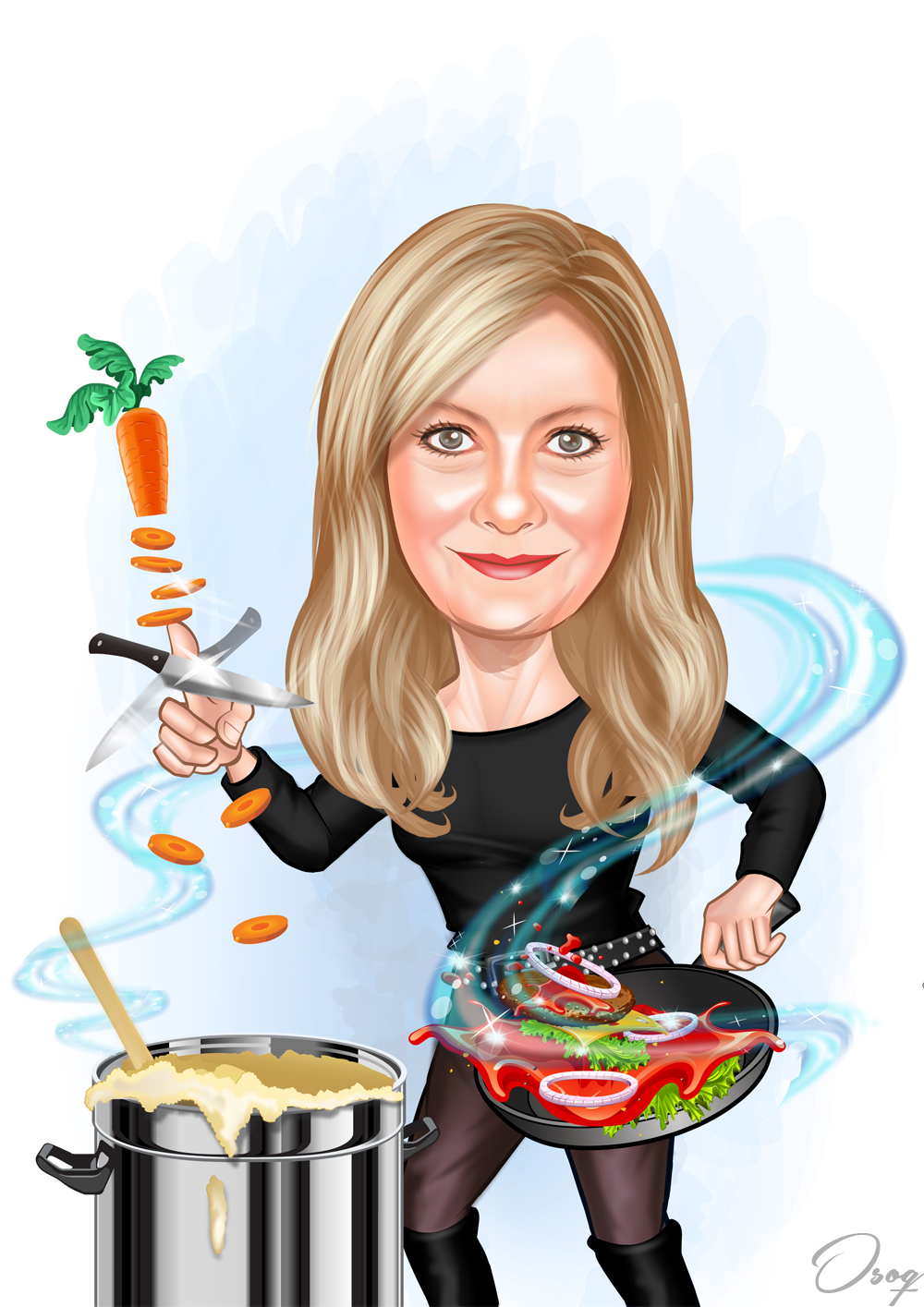 Female Cooking Cartoon Character