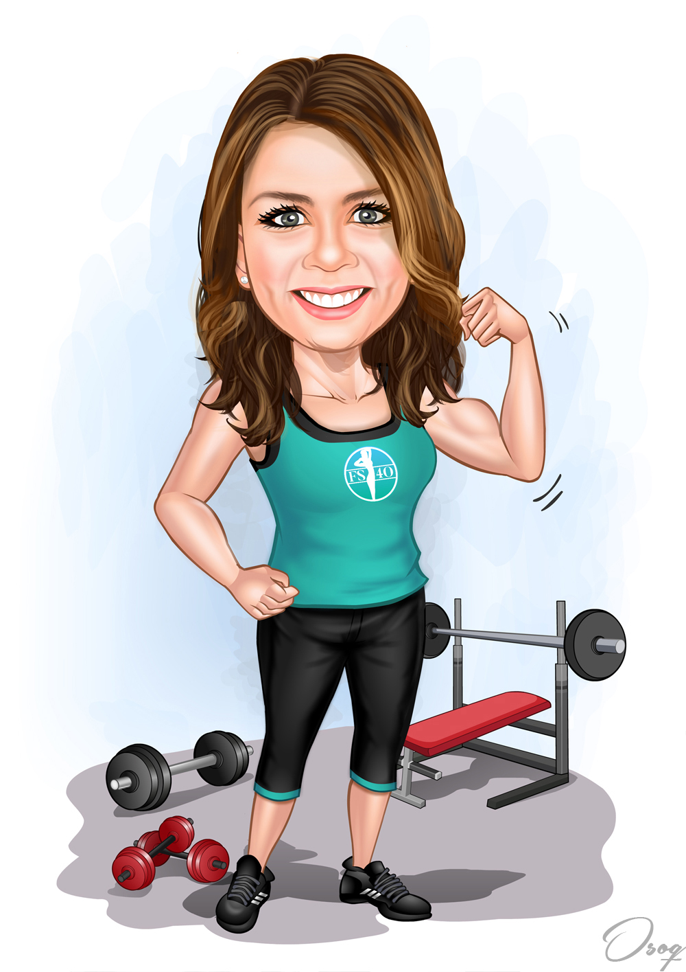 Fitness Cartoon Character
