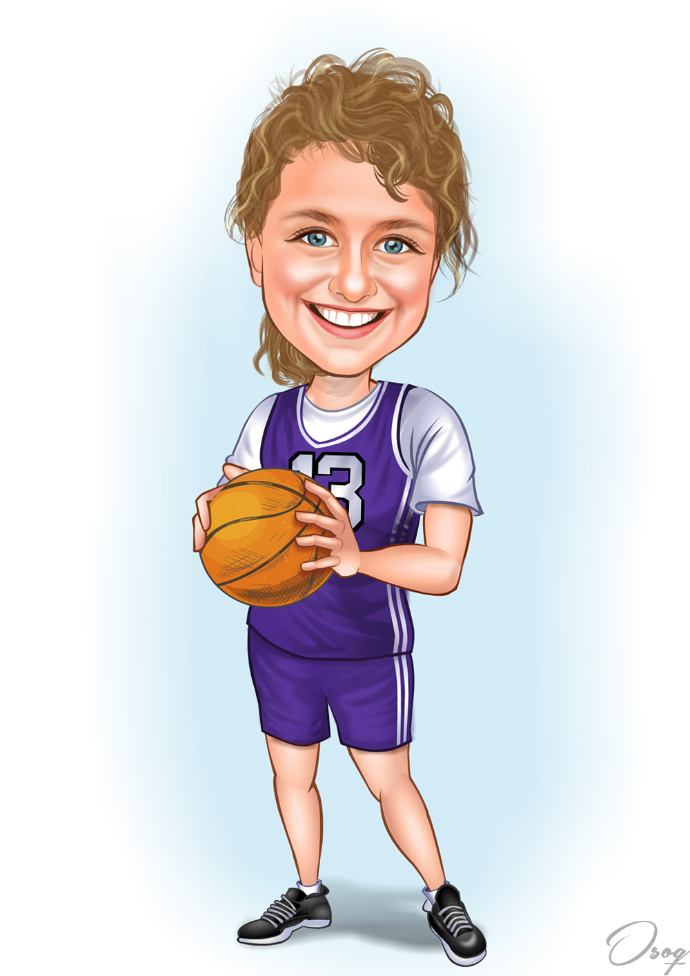 Girl Basketball Cartoon Character