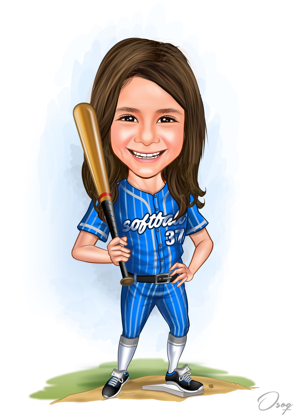 Girl Softball Cartoon