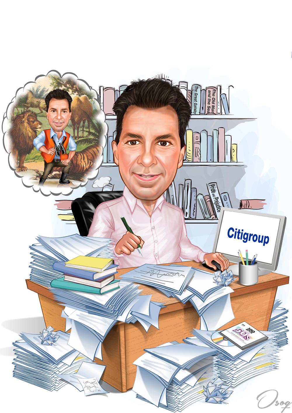 Custom Office Cartoon