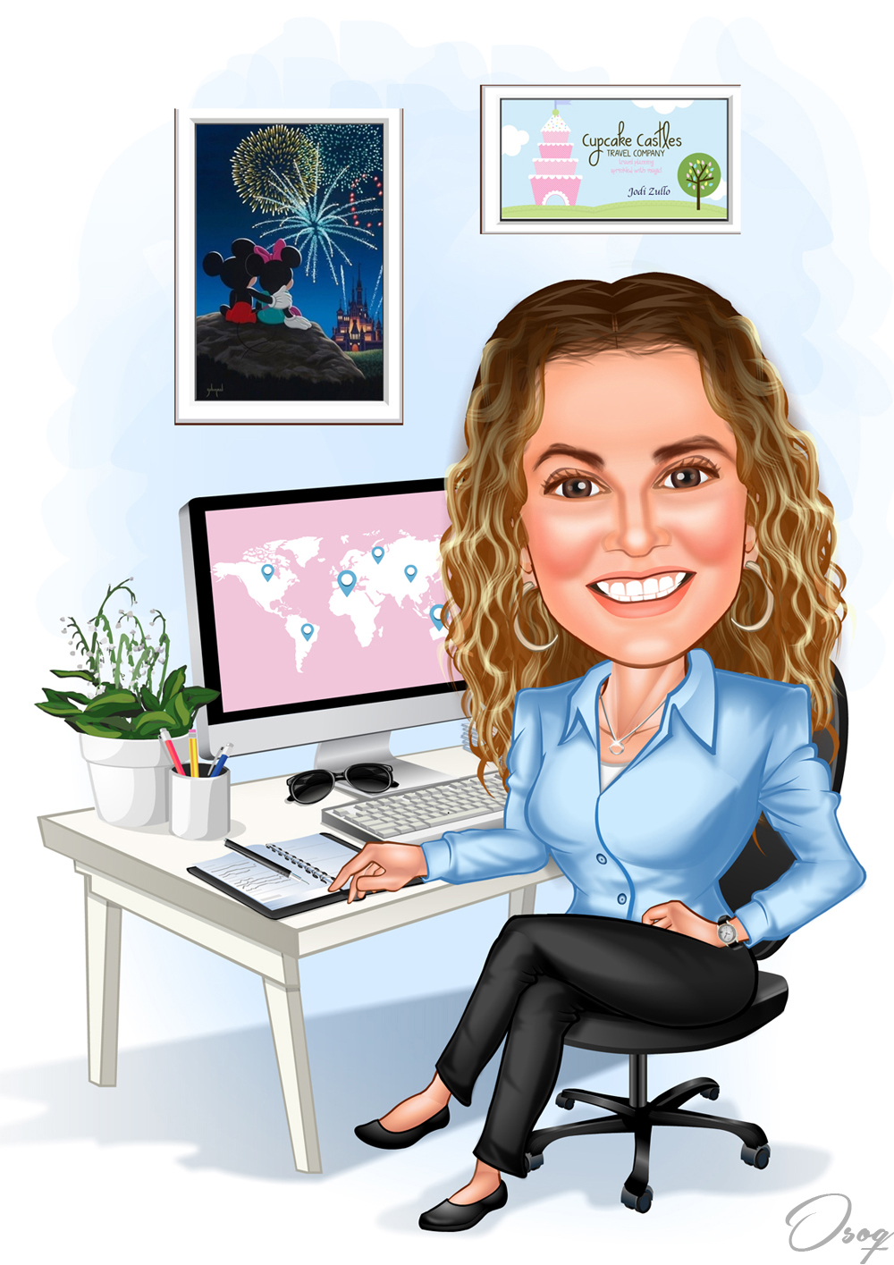 Travel Agent Office Cartoon